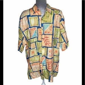 Tori Richard Honolulu Mens Shirt XL Short Sleeve Button Front Hawaiian Tropical